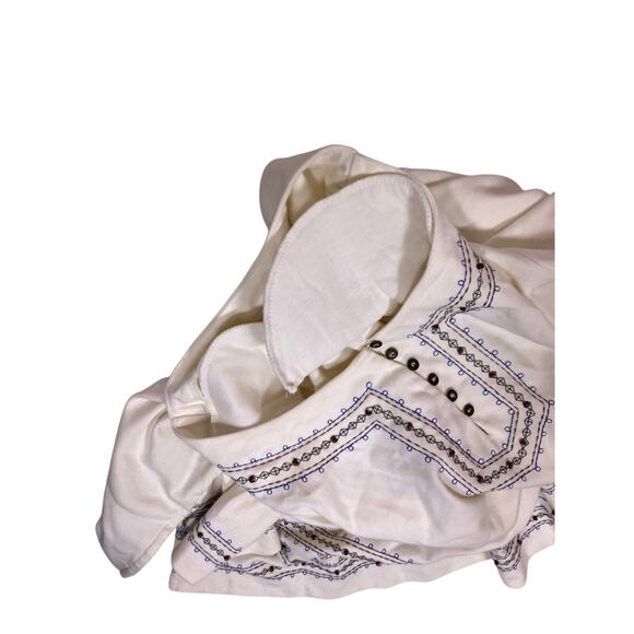 Alfred Dunner Cream Embroidered Floral Sweater Large Tunic Cottagecore Soft - Picture 5 of 6